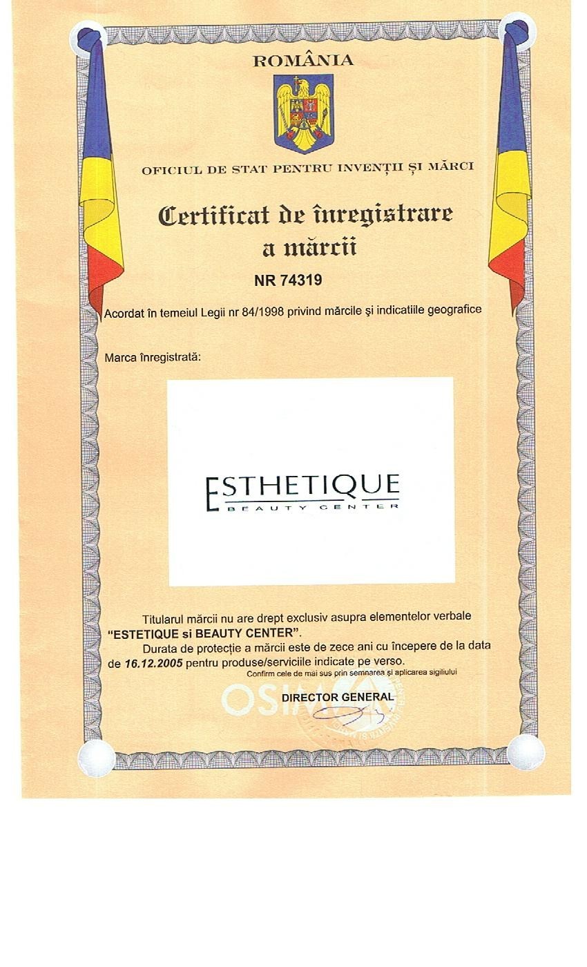 Cum arata un Certificat de Inregistrare a unei marci